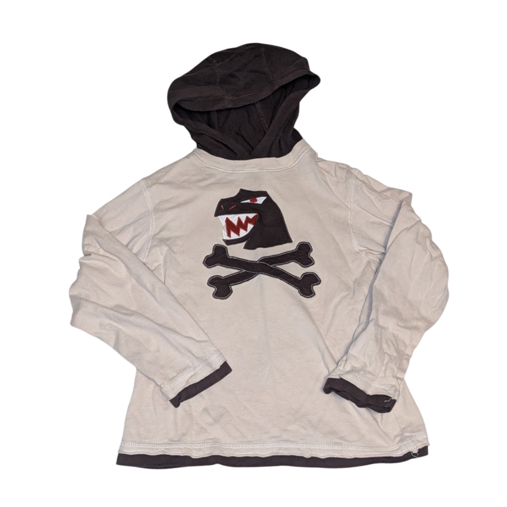💥 Gymboree Brown & Beige Lightweight Dino Hoodie 5